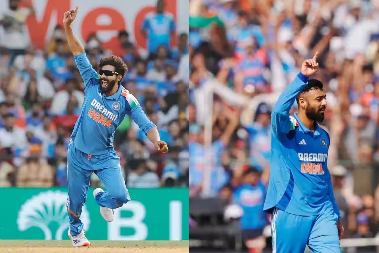 Ravindra Jadeja (left) and Varun Chakaravarthy are among five spinners in India