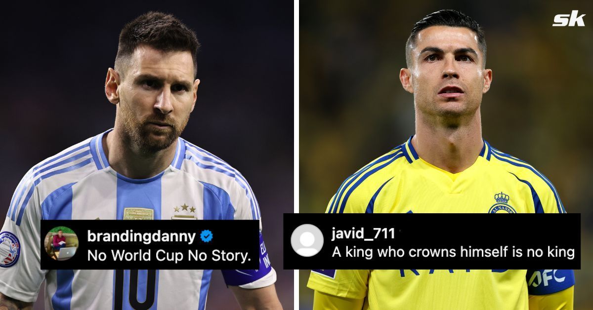 L to R: Lionel Messi and Cristiano Ronaldo (Image via Getty and Instagram/@brandingdanny and @javid_710)