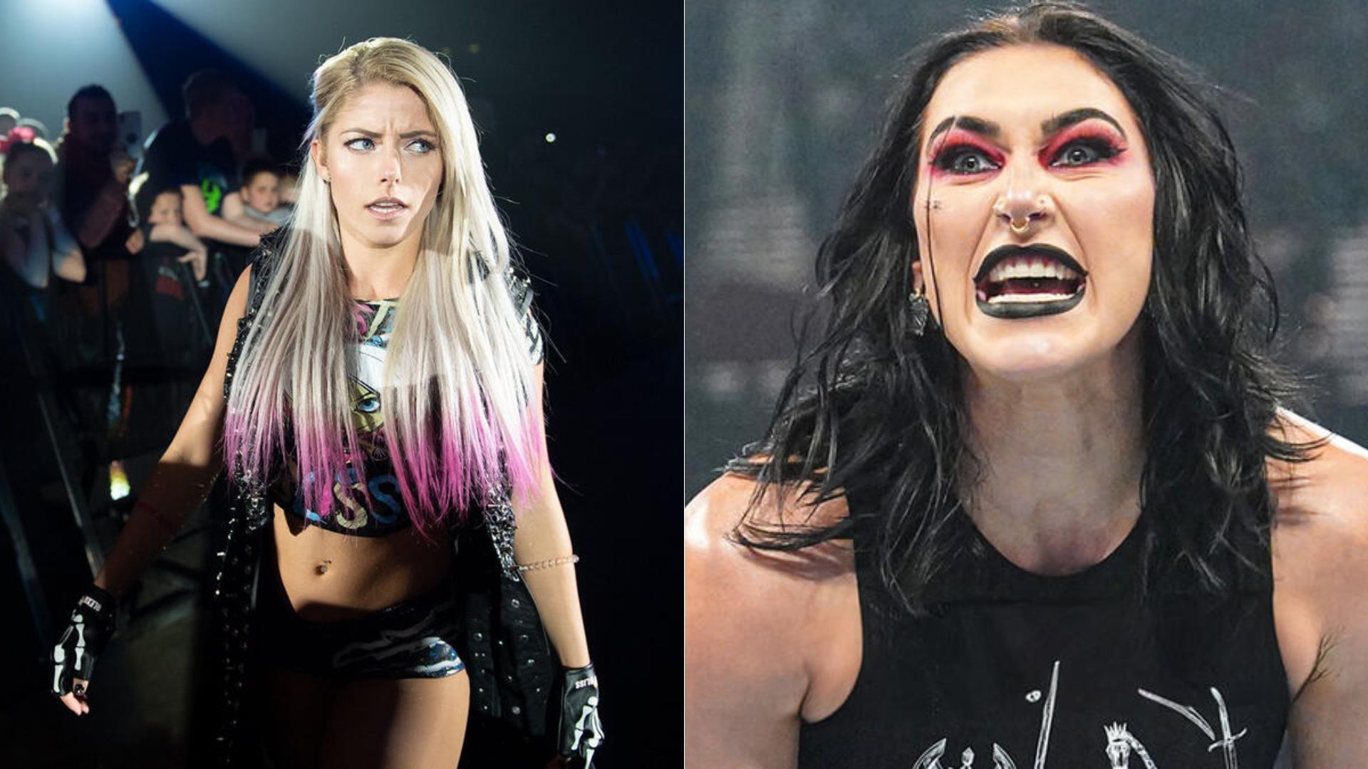 Alexa Bliss (left); Rhea Ripley (right) [Image Credits: wwe.com]