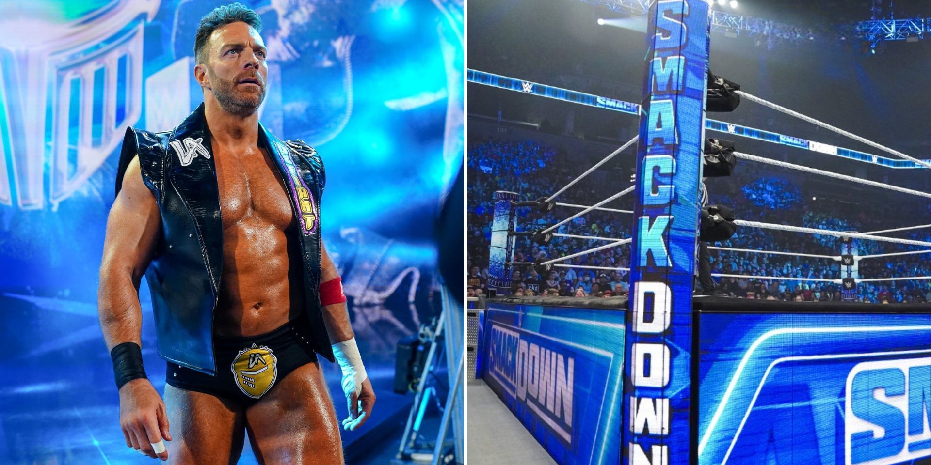 LA Knight was attacked on SmackDown (Images via WWE.com)