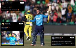 "One man army mode" - Fans erupt as Ben Duckett smashes record-breaking ton in AUS vs ENG 2025 Champions Trophy clash