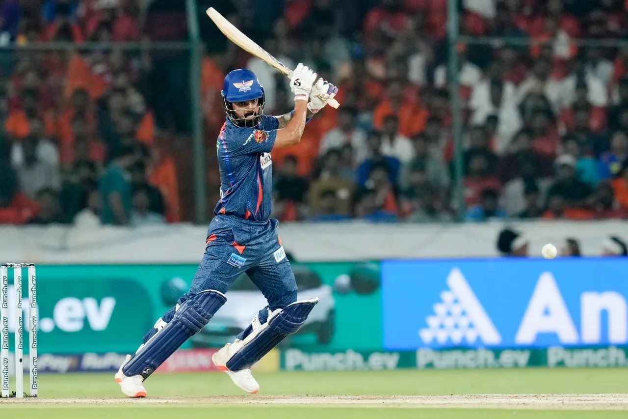 KL Rahul amassed 520 runs at a strike rate of 136.12 in 14 innings for the Lucknow Super Giants in IPL 2024. [P/C: iplt20.com]