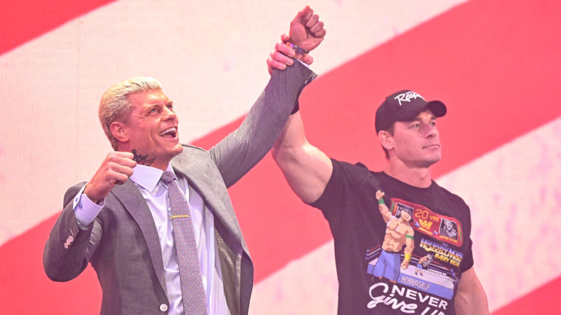 John Cena raises Cody Rhodes