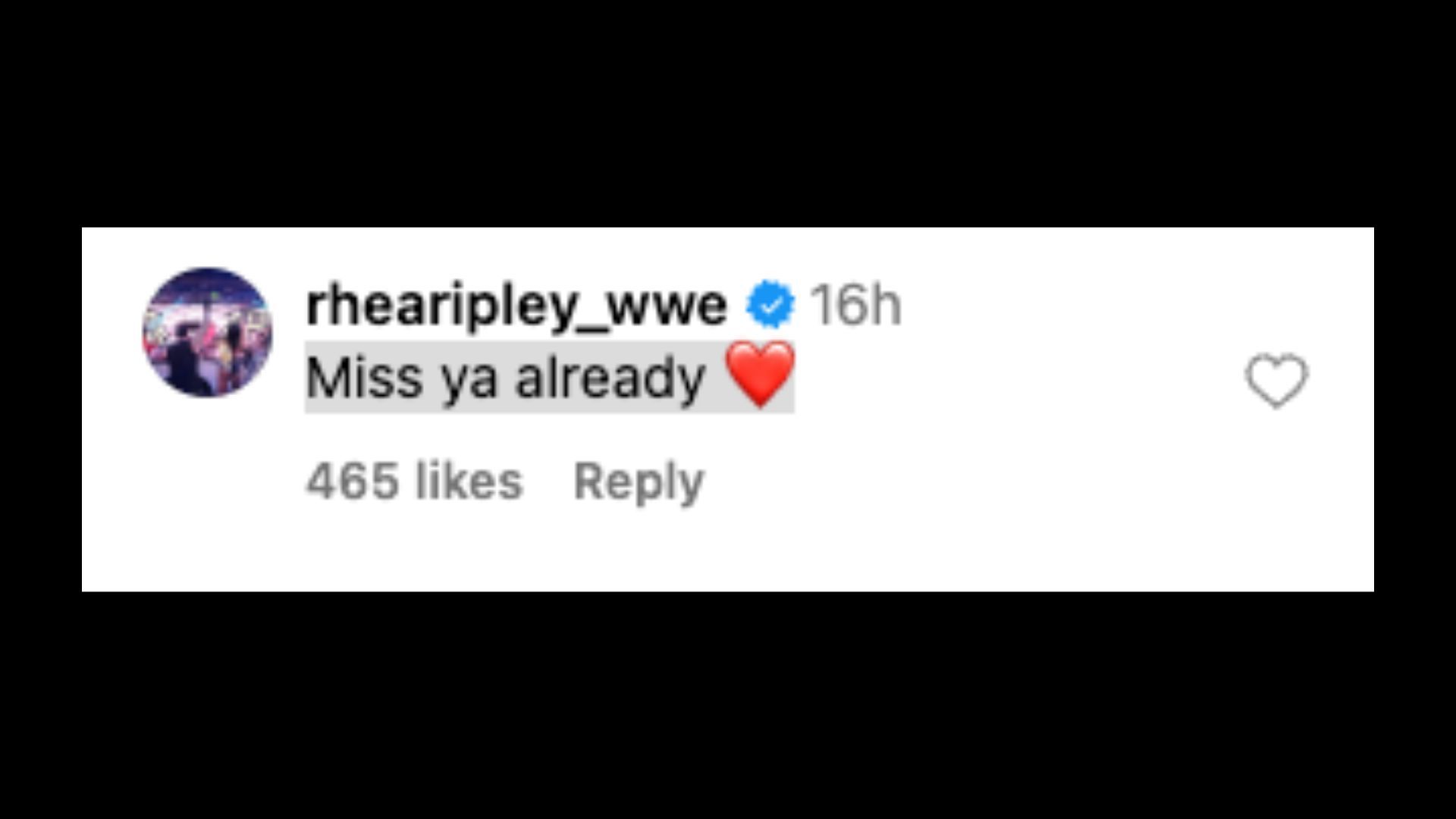 Ripley sends heartfelt message to her sister. [Image credit: Screenshot of Ripley&#039;s comment on Calista Bennet&#039;s Instagram post]