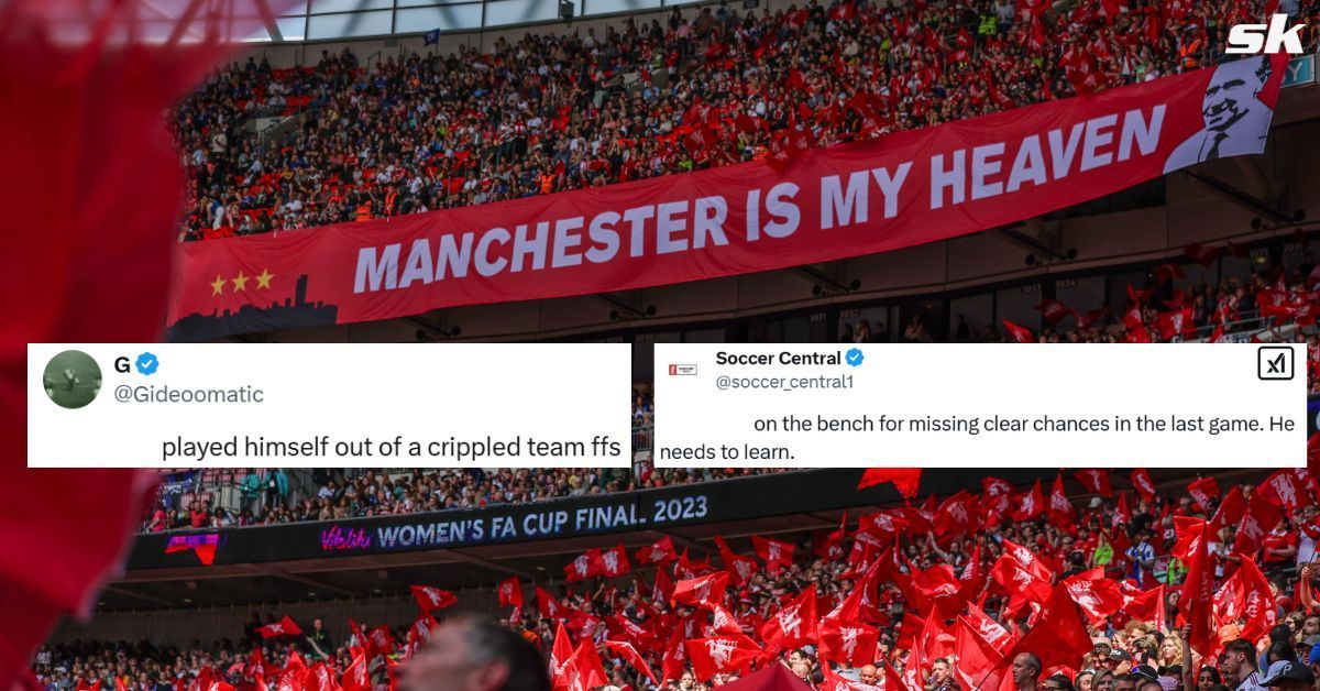 Manchester United fans react as 20-year-old star dropped to bench for Everton clash (Source: Getty, X/@Gideoomatic, @soccer_central1)