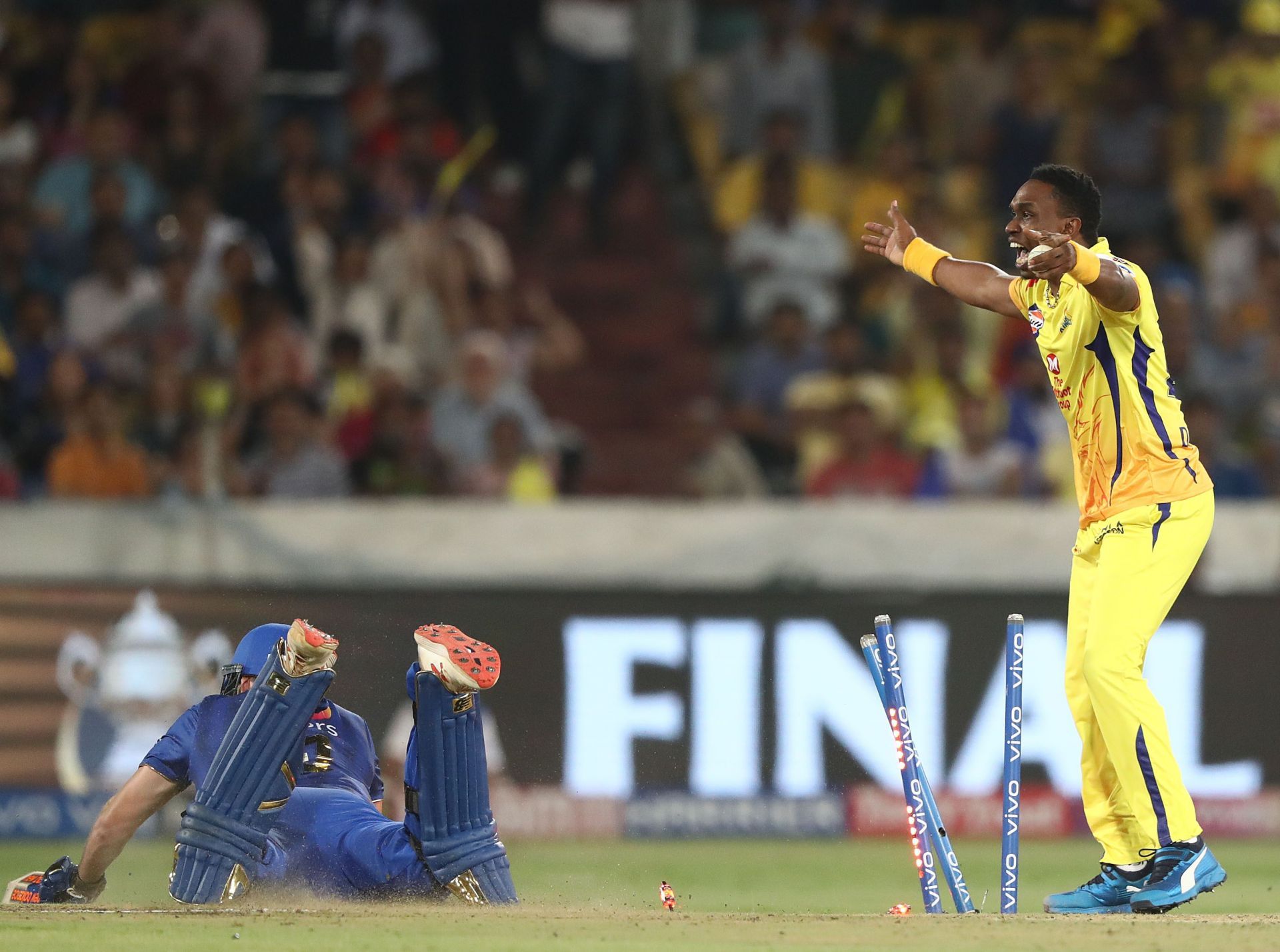 Dwayne Bravo in action for CSK in the IPL - Source: Getty