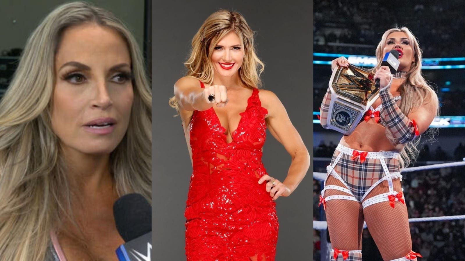 Trish Stratus, Torrie Wilson, and Tiffany Stratton (Image Credits: WWE.com)