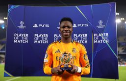 “I saw the banner" - Vinicius Jr comments on Manchester City banner after Real Madrid win at Etihad