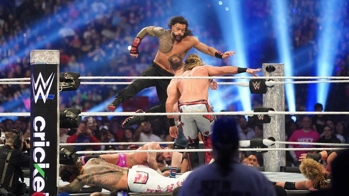 Roman Reigns in action during the Royal Rumble match (Picture courtesy: WWE.com)