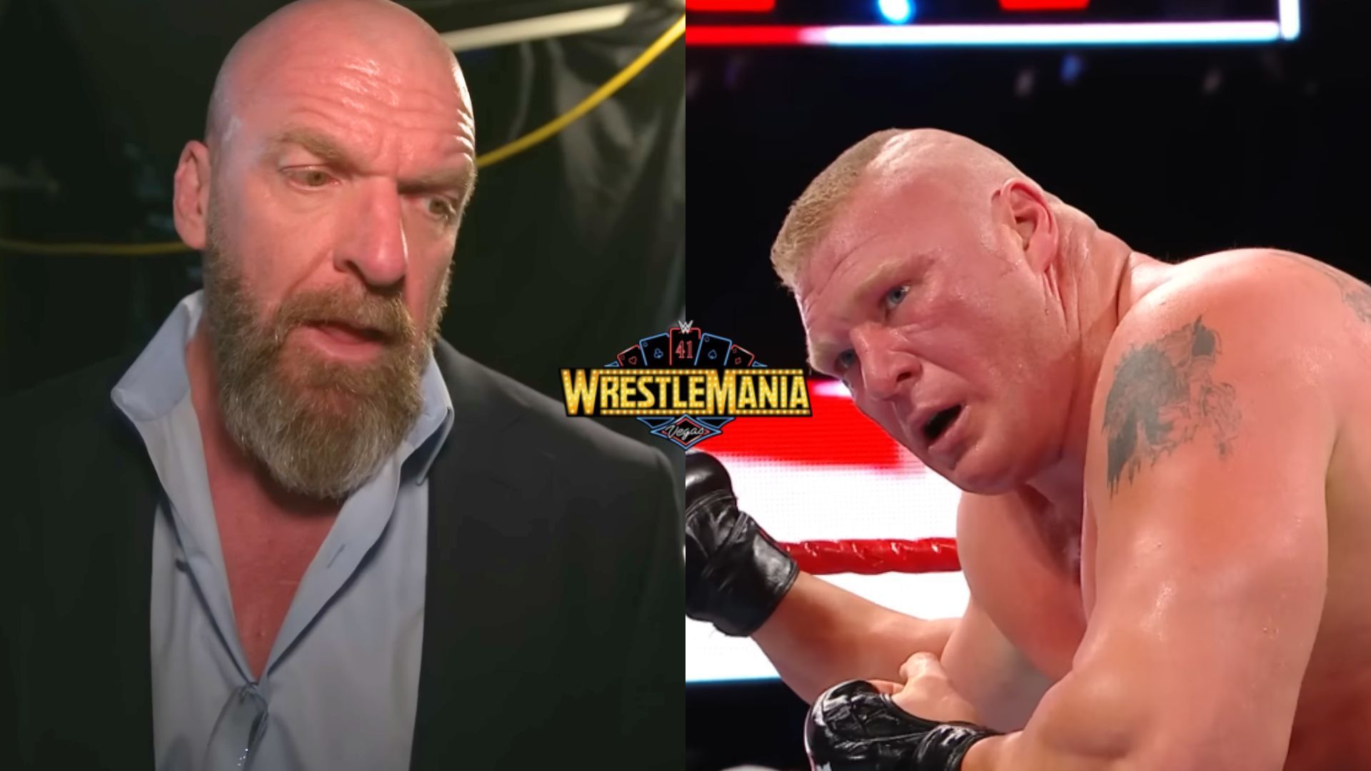 Triple H and Brock Lesnar. [Images via WWE