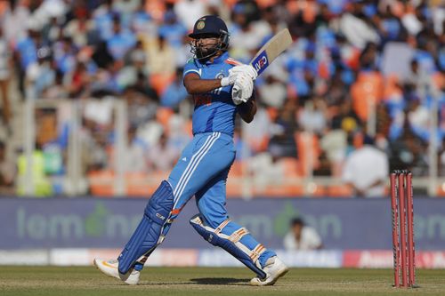 Shreyas Iyer during his fifty against England in the third ODI - Source: Getty