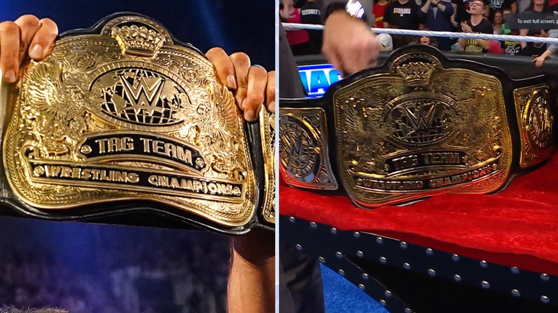 The WWE Tag Team Championships were on the line tonight on SmackDown [Image credits: WWE.com]