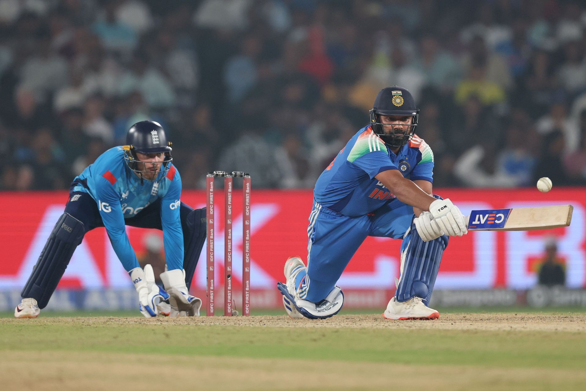 None of the English bowlers were spared during Rohit Sharma&#039;s onslaught [Credit: Getty]