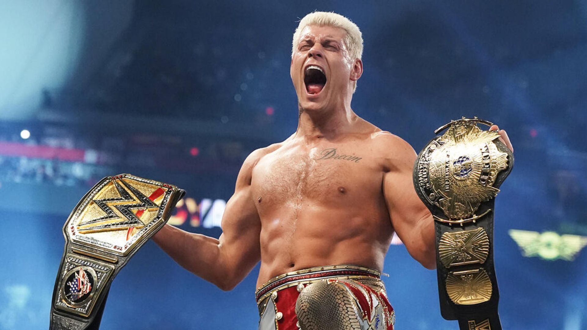 Cody Rhodes with the WWE and Winged Eagle Championships at the 2025 Royal Rumble [Photo credit: WWE]