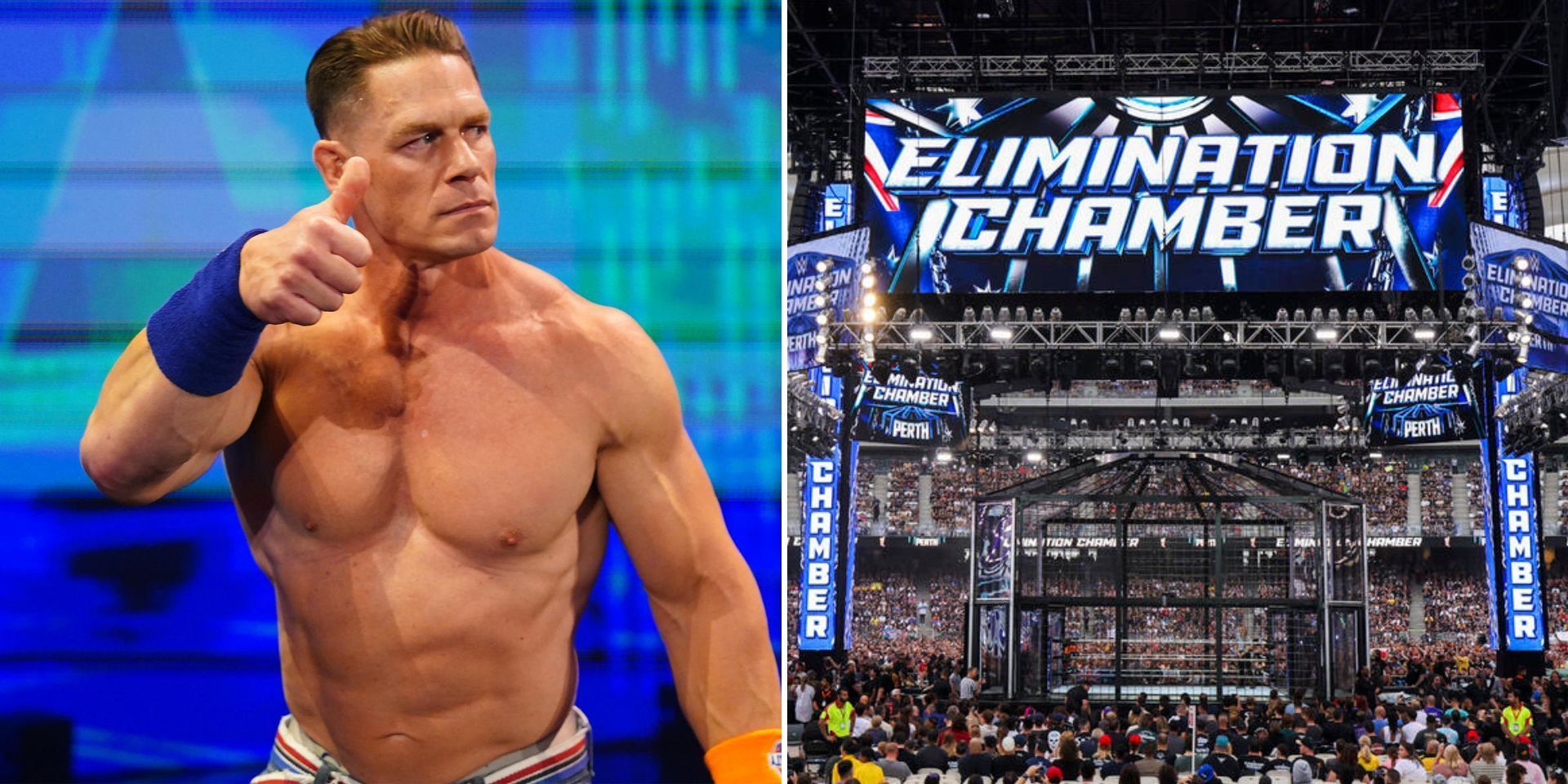 John Cena will compete at Elimination Chamber (Images via WWE.com)