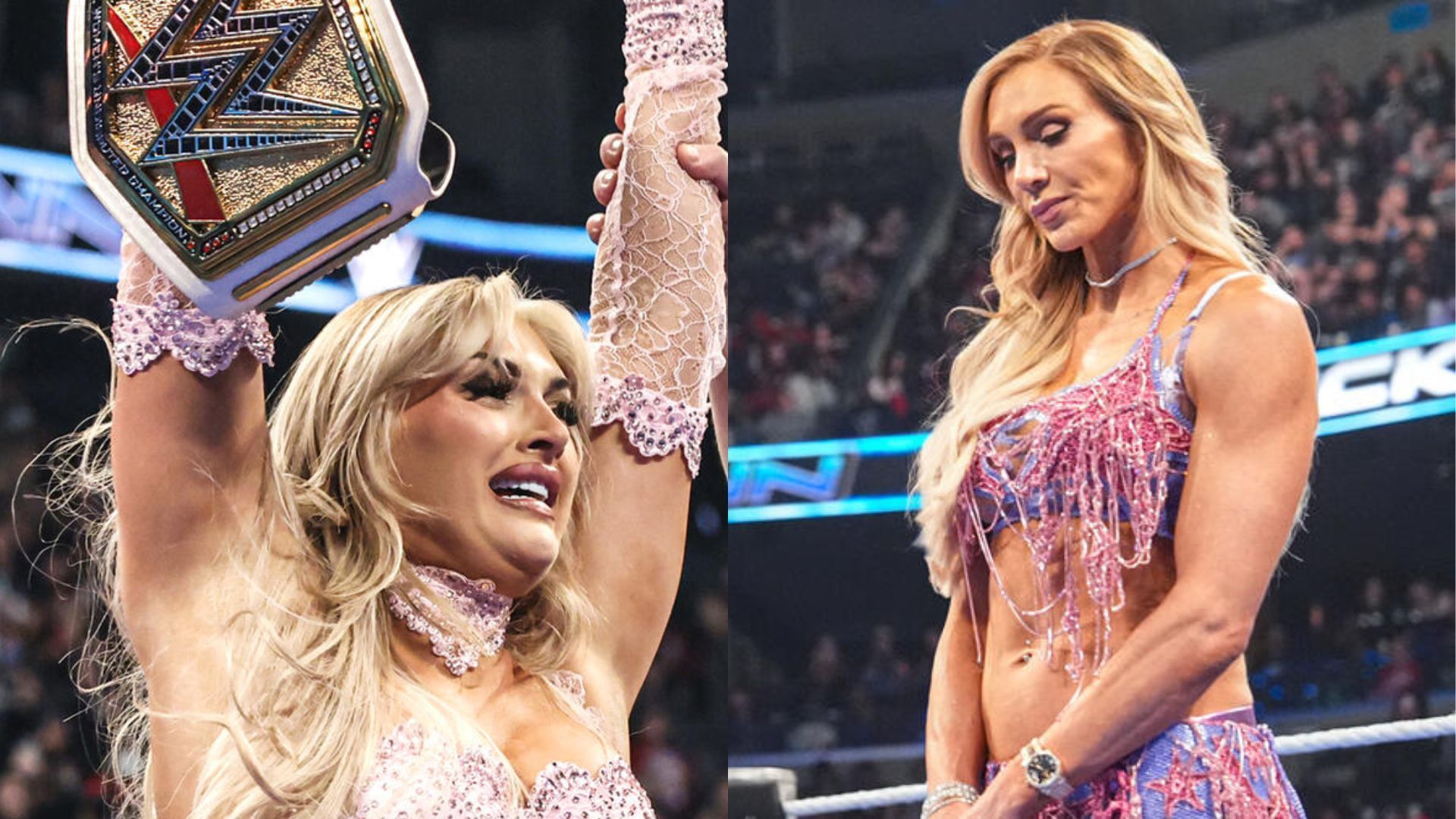 Tiffany Stratton (left), Charlotte Flair (right) (Image Credits: WWE.com)