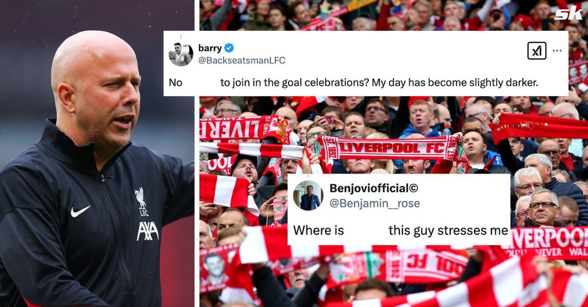 Fans baffled as 27-year-old Liverpool star misses Bournemouth clash (Source: Both images from Getty, X/@BackseatsmanLFC, @Benjamin__rose