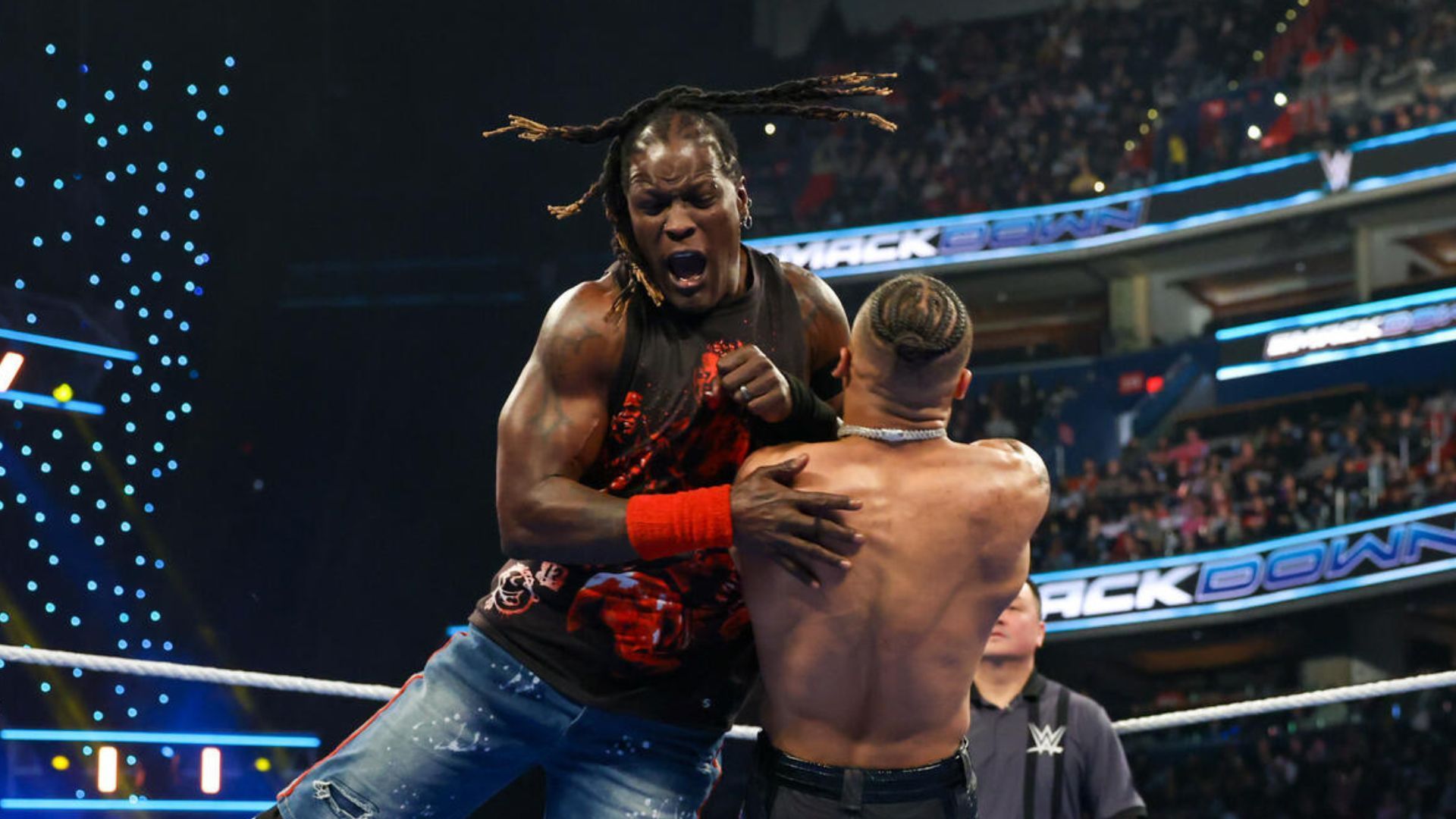 R-Truth on Friday Night SmackDown! [Image credit: WWE.com]