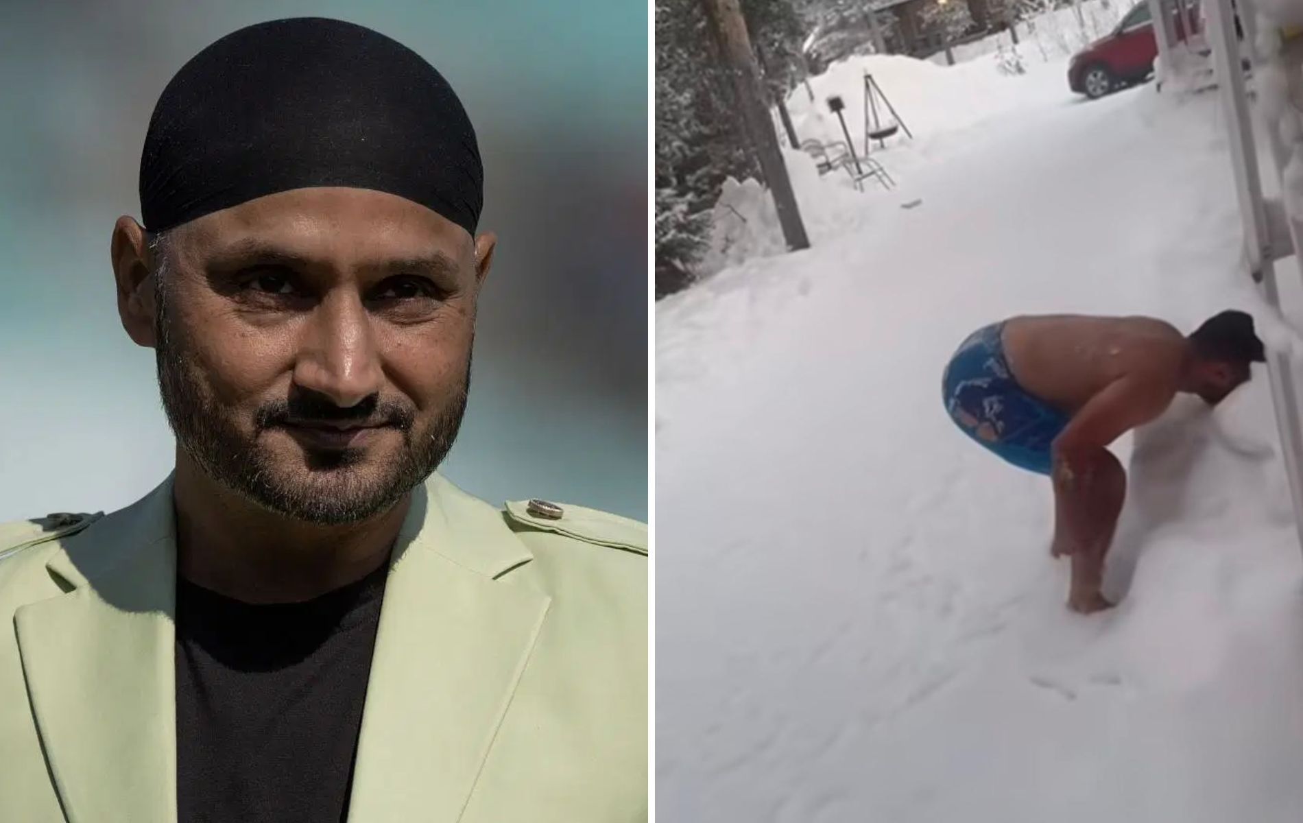 Harbhajan Singh (left). (Pics: Getty Images/Instagram/parthiv9).