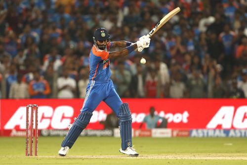 Hardik Pandya scored 53 runs off 30 deliveries in the fourth T20I against England. [P/C: Getty]