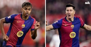 Barcelona stars Lamine Yamal and Robert Lewandowski engage in argument during Sevilla win - Reports