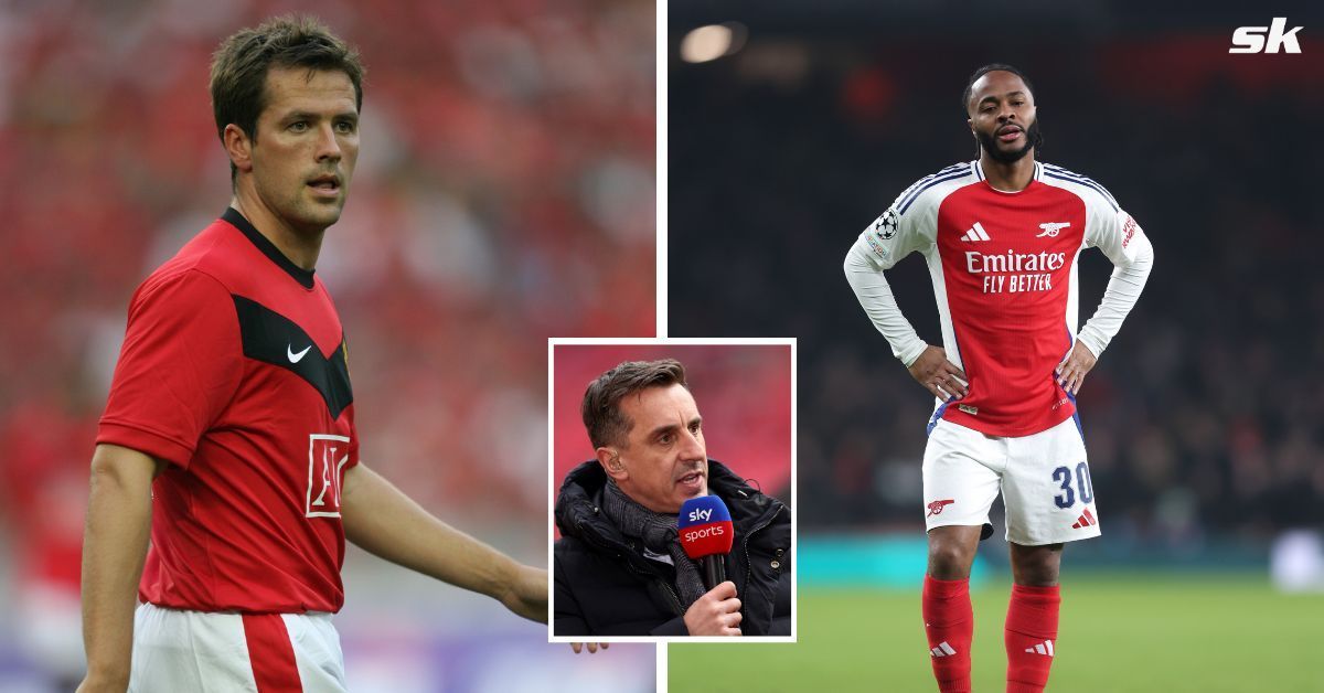 Michael Owen, Gary Neville (inset) and Raheem Sterling.