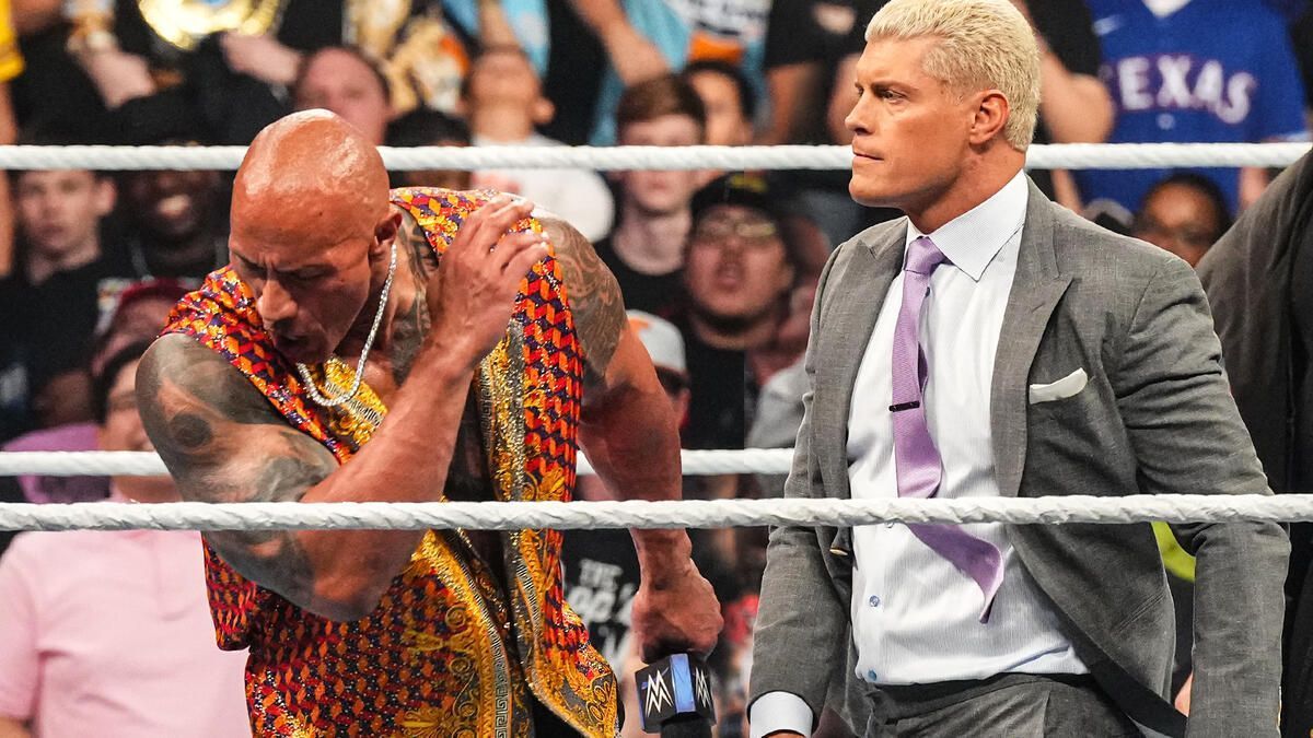 Cody Rhodes slaps The Rock. (Image via WWE.com)