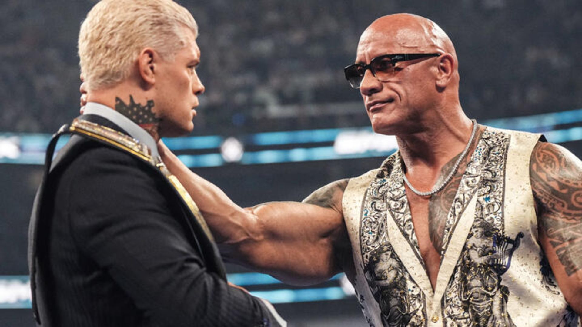 The Rock and Cody Rhodes on SmackDown [Image Credits: WWE.com]