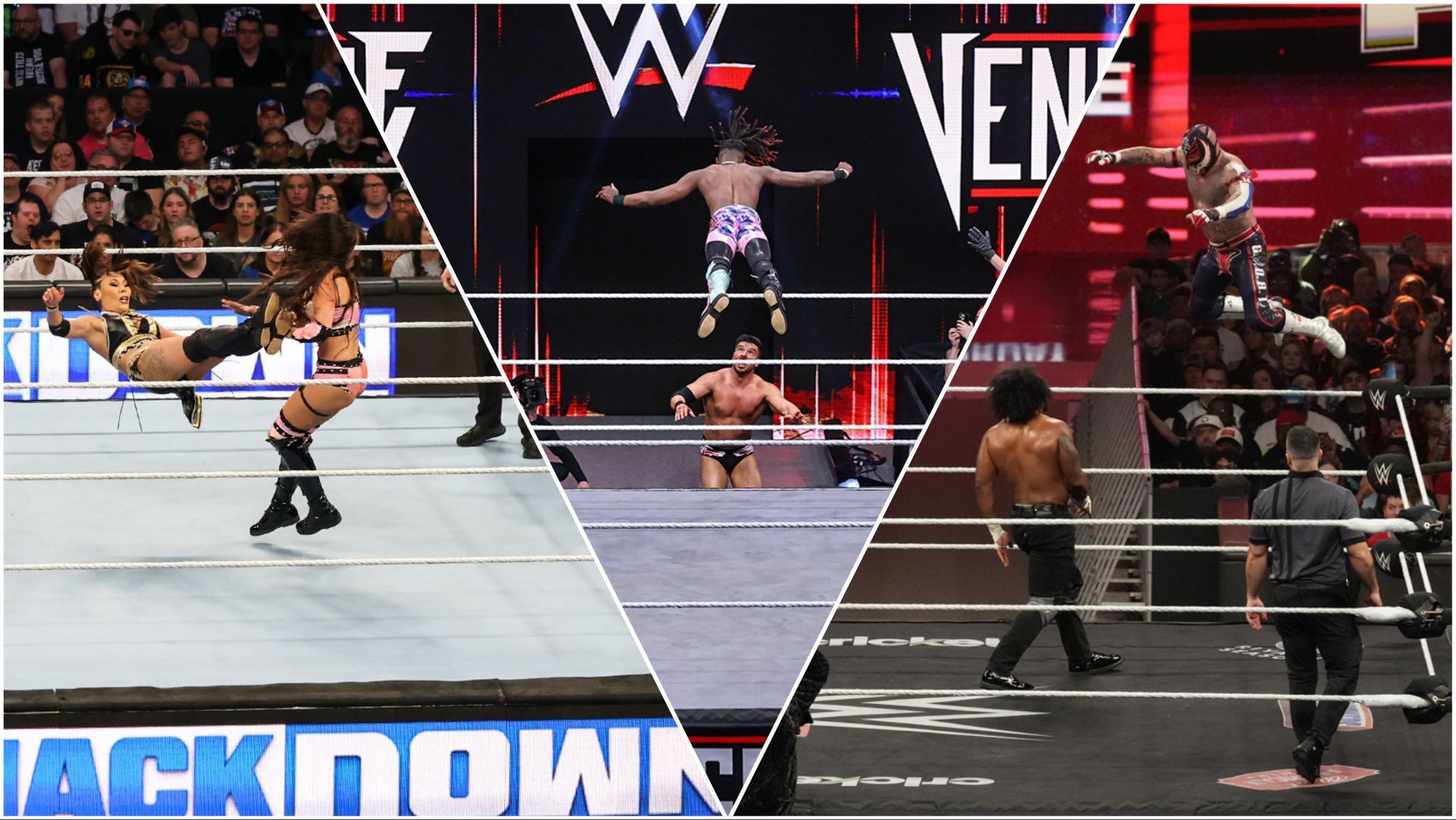 WWE RAW, SmackDown and NXT Superstars in action