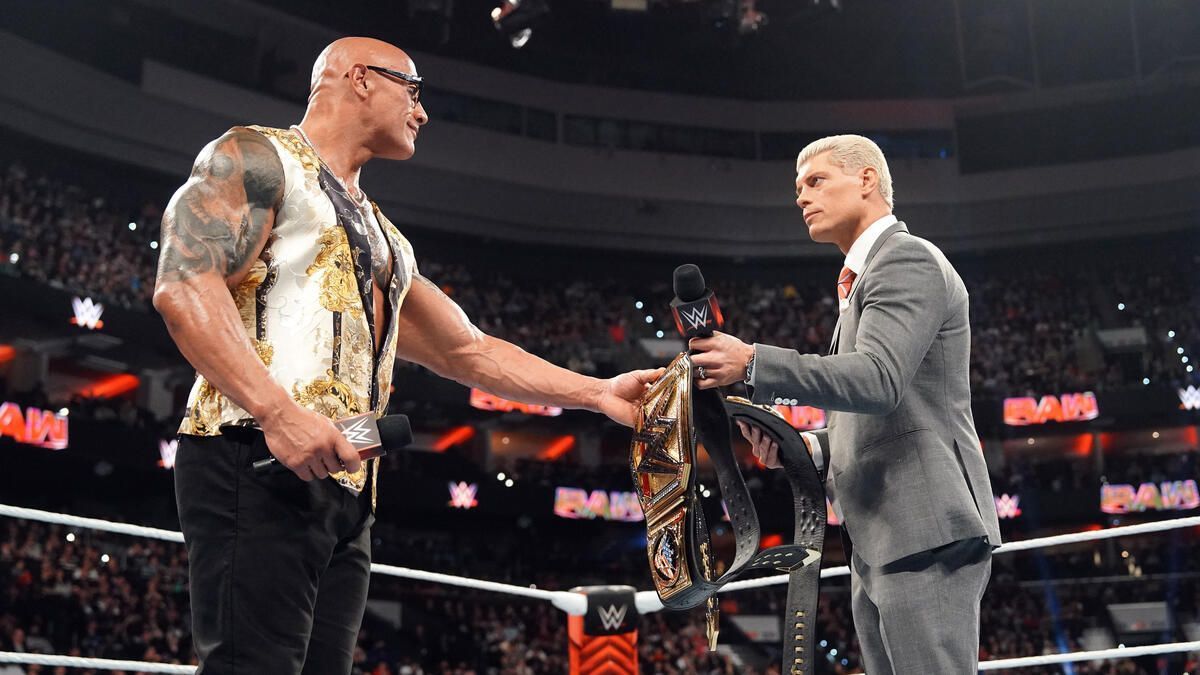 Cody Rhodes and The Rock at RAW after WrestleMania 40 (Image via WWE.com)