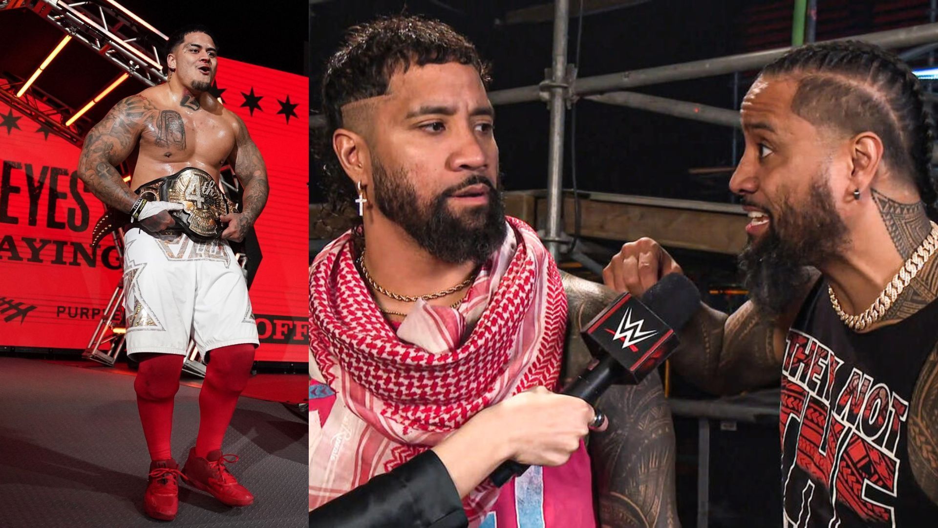 Zilla Fatu (left), The Usos (right) (Image Credits: WWE.com)