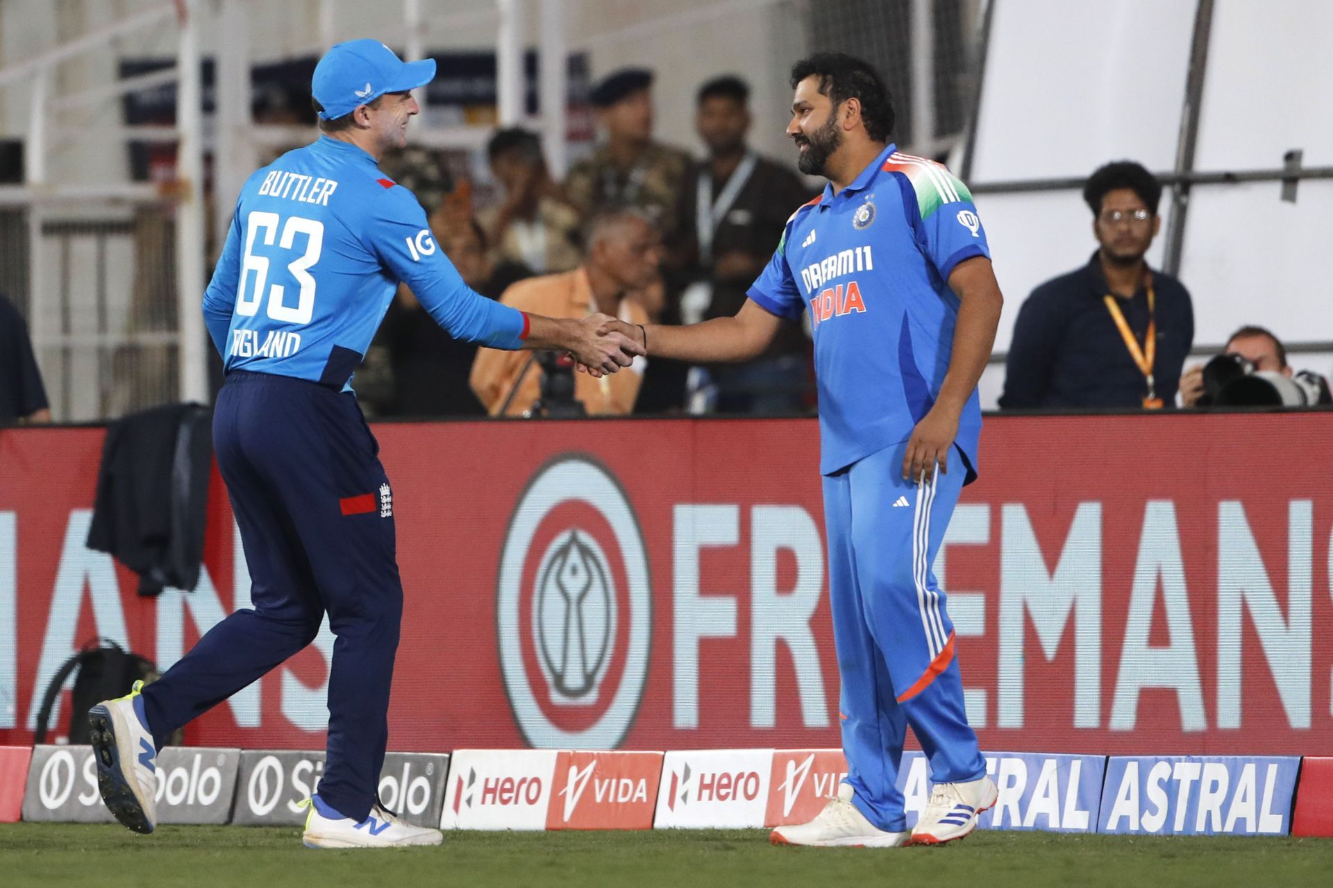 Jos Buttler and Rohit Sharma. (Image Credits: Getty)