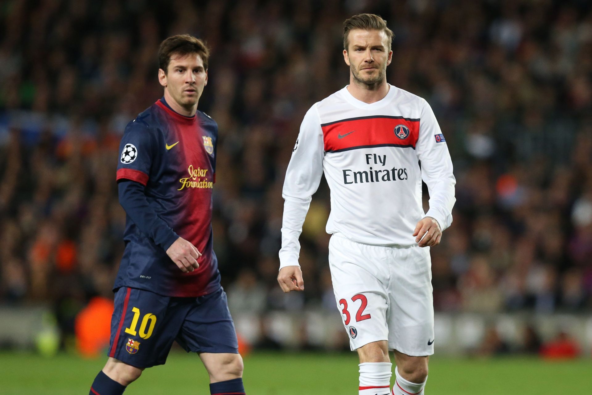 Lionel Messi and David Beckham