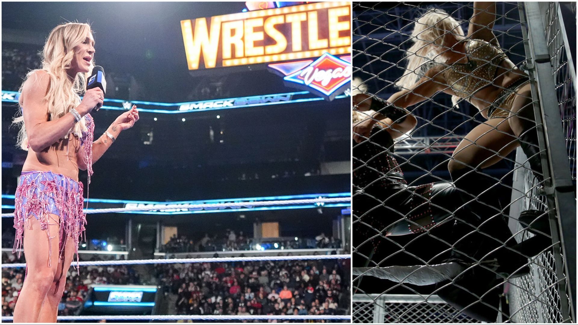 Charlotte Flair on WWE SmackDown and in a Steel Cage