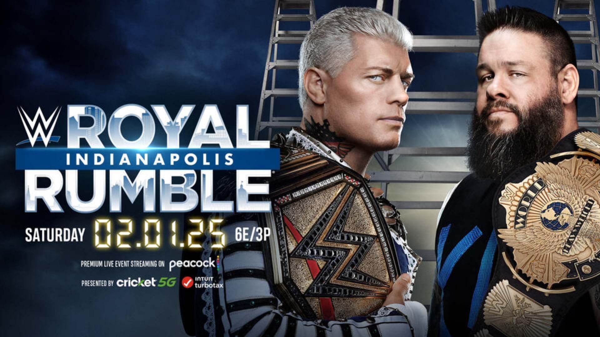 The official WWE Royal Rumble poster for Cody Rhodes vs. Kevin Owens in a ladder match (Image via WWE.com).