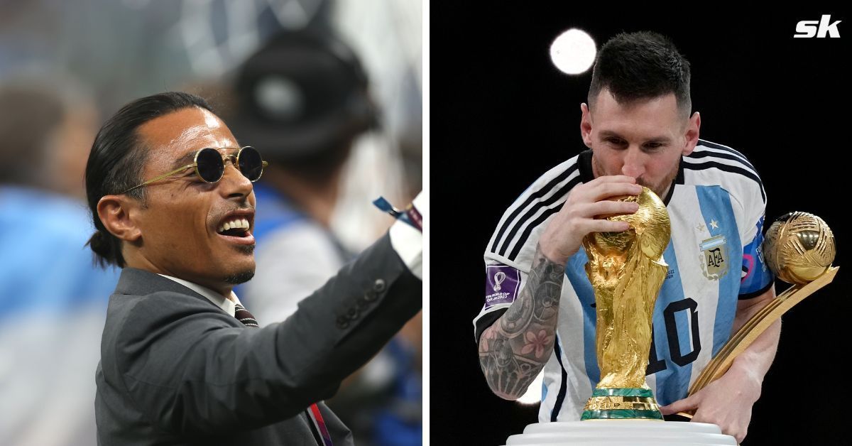 Salt Bae and Lionel Messi (both images via Getty)