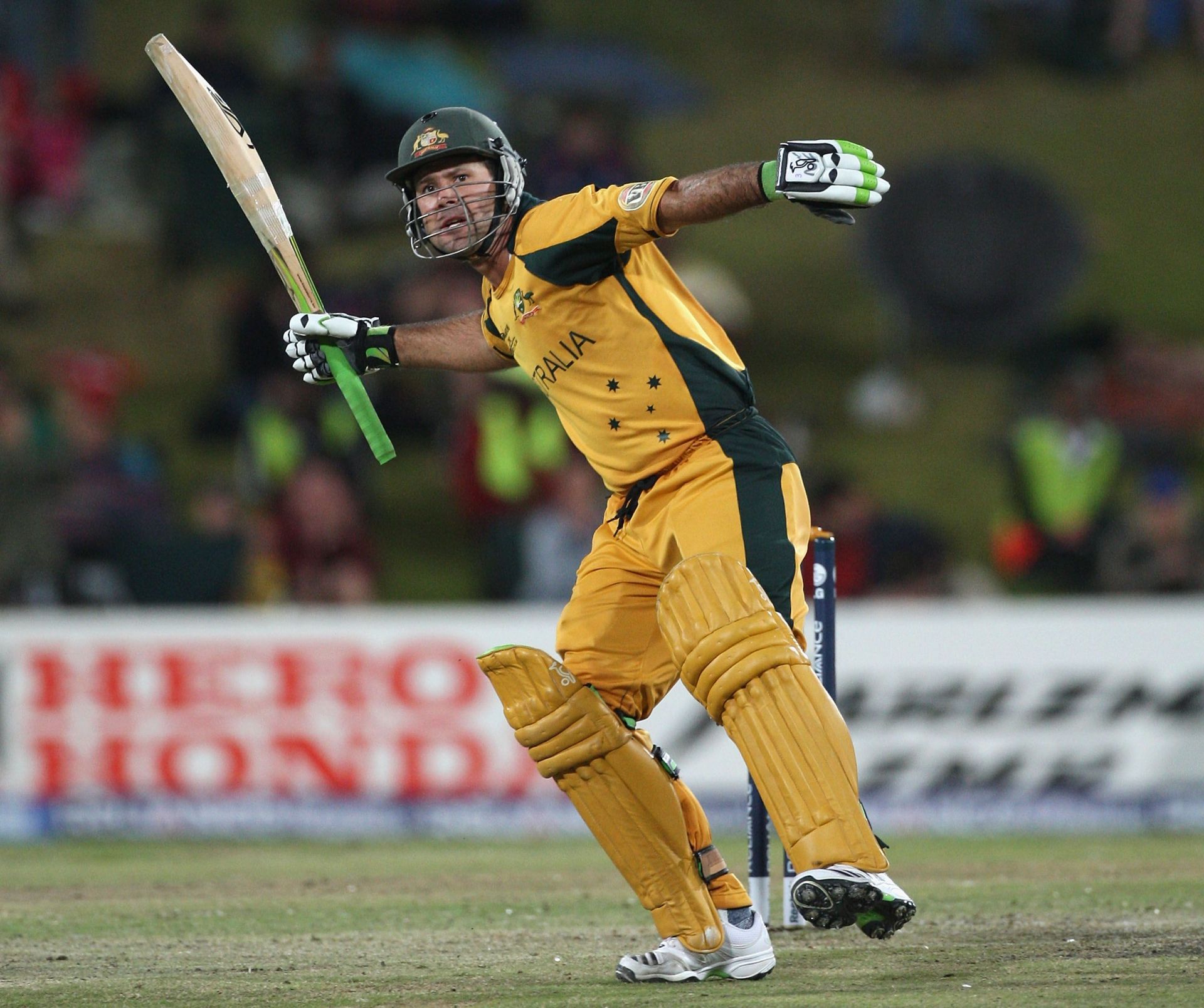 Ricky Ponting celebrates after winning a match for Australia in the CT. Source: Getty