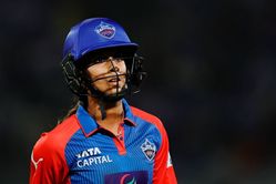 Jemimah Rodrigues gets stumped out while trying a reverse sweep off Georgia Wareham's bowling in DC vs RCB WPL 2025 match