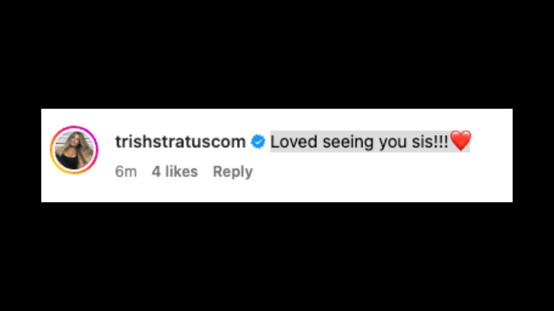 Stratus reacts to Bella&#039;s message. [Image credit: Screenshot of Stratus&#039; reaction to Bella&#039;s Instagram post]