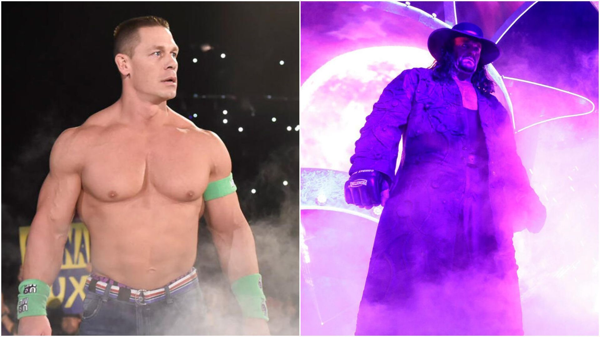 John Cena (left), The Undertaker (right). [Photos from WWE.com]