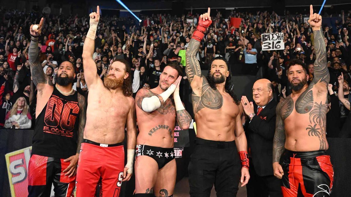 The OG Bloodline and CM Punk at Survivor Series (Photo credit: WWE.com)