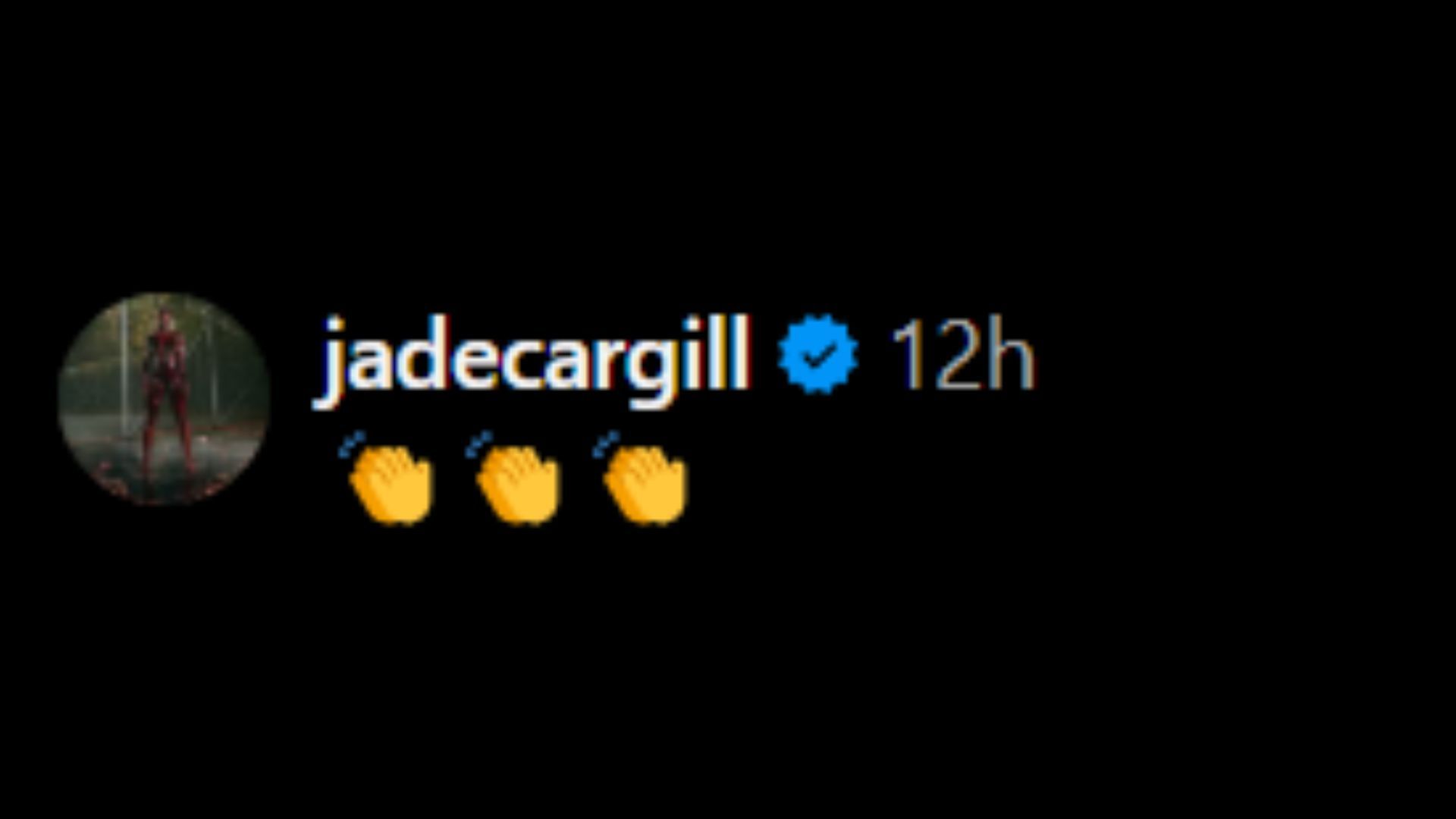 Screenshot of Jade Cargill&#039;s comment [Image credits: The Big Show&#039;s Instagram handle]