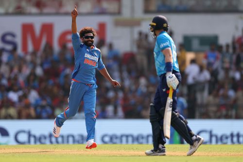 Ravindra Jadeja registered figures of 3/26 in nine overs in the first ODI against England. [P/C: Getty]