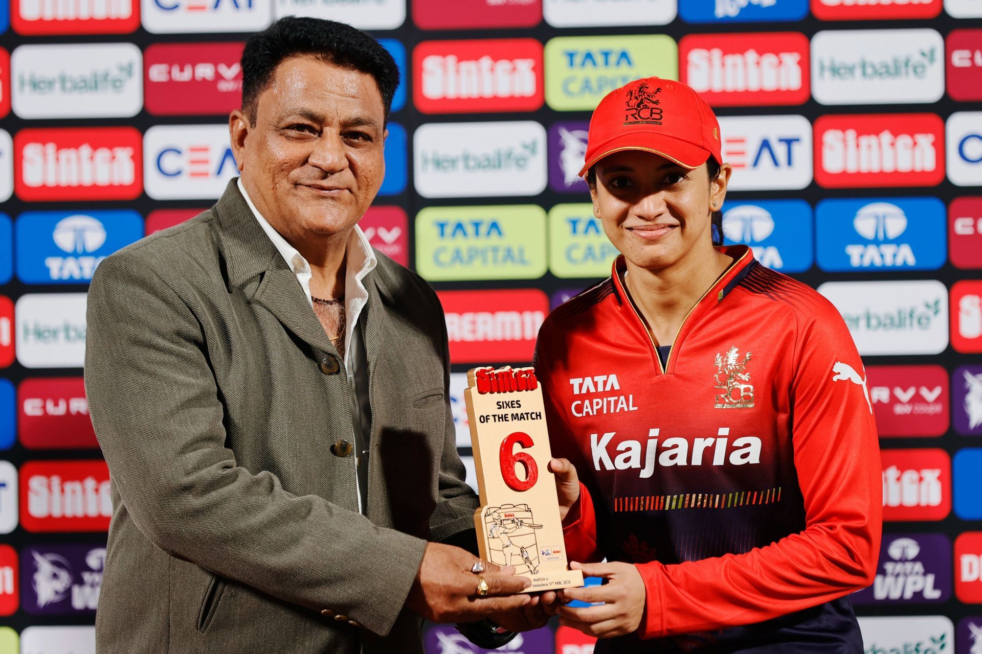 Smriti Mandhana during post-match presentation after match vs DC in WPL 2025. (Image: wplt20/X)