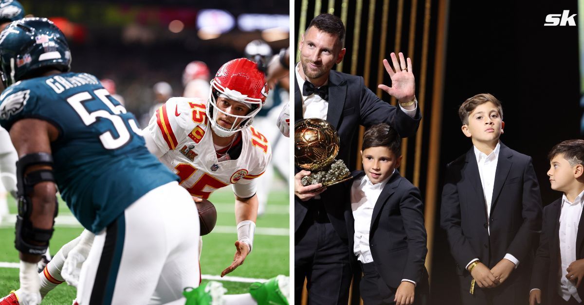 Lionel Messi&rsquo;s sons divided when it comes to supporting between Chiefs and Eagles as they make preferences clear at Super Bowl