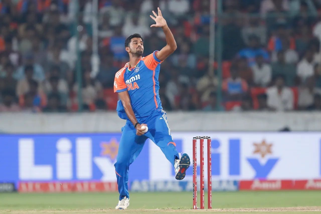 Washington Sundar bowled only two overs in the two T20Is he played against England. [P/C: BCCI]