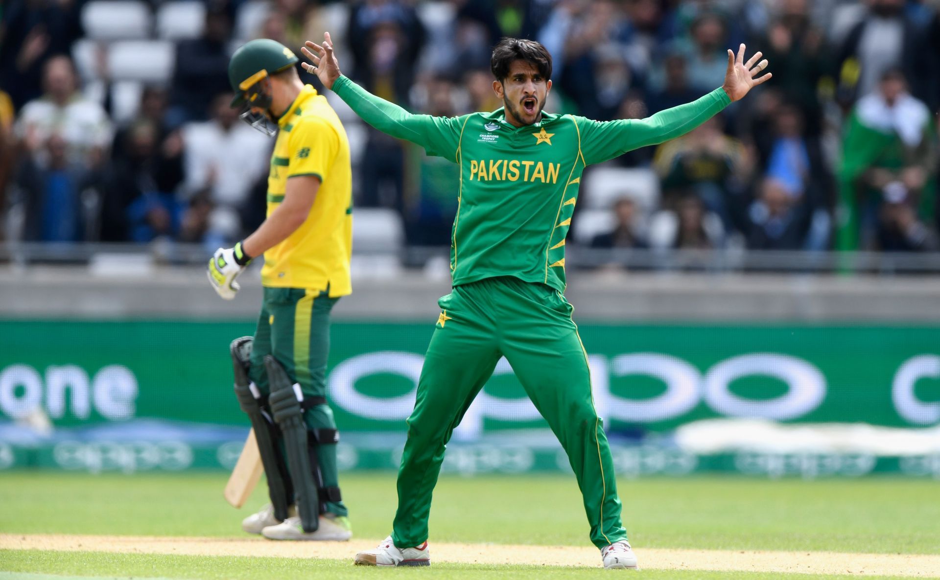 Pakistan's Hasan Ali during 2017 ICC Champions Trophy - Source: Getty