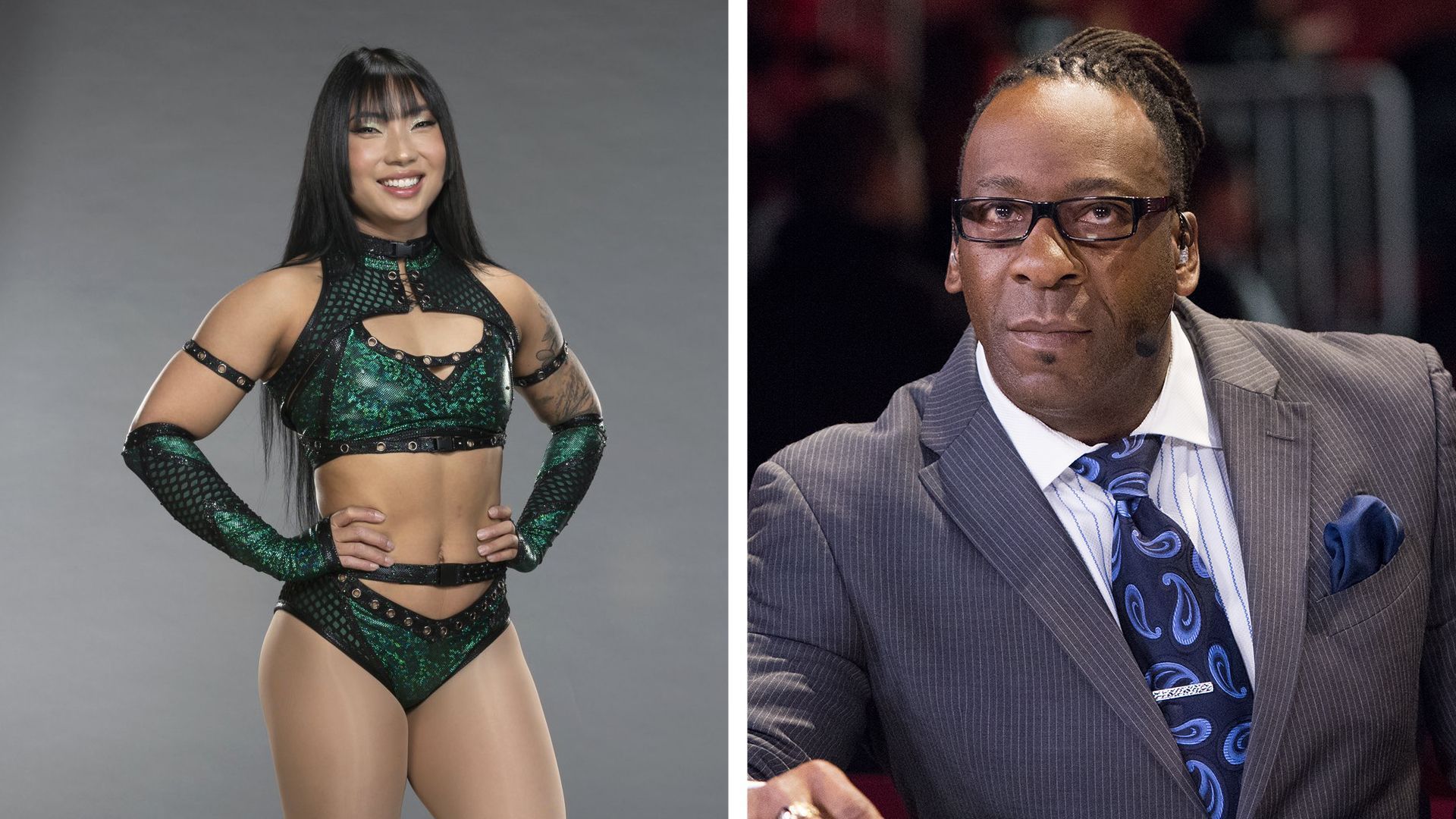 Booker T will lead four future greats on WWE LFG [Credit: Leigh Laurel on X and WWE.com]