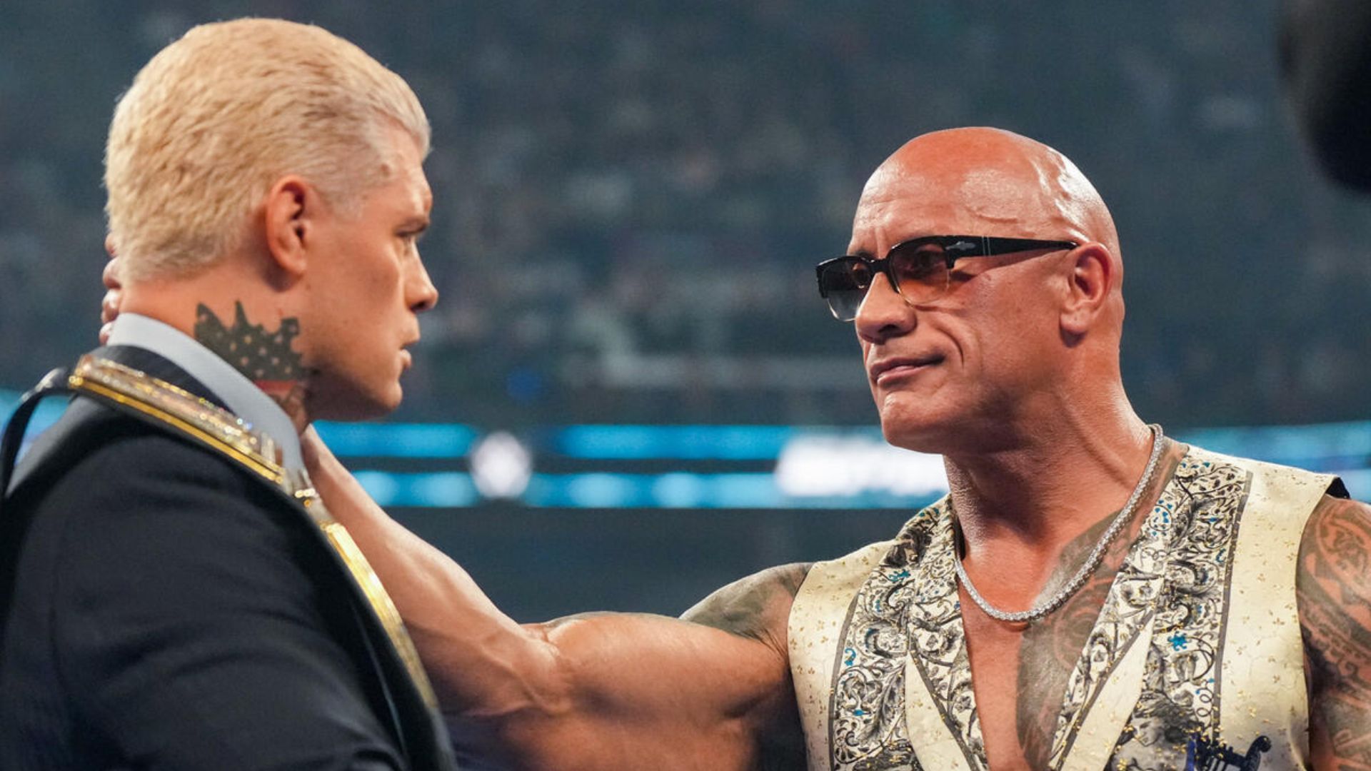 Cody Rhodes and The Rock on SmackDown. [Image via WWE.com]