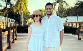 Shakib Al Hasan enjoys beach vacation with wife during 2025 Champions Trophy [In Pictures]